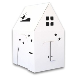 Easy Playhouse - Kids Art and Craft for Indoor and Outdoor Fun, Color, Draw, Doodle on this Blank Canvas – Decorate and Personalize a Cardboard Fort, 34" X 27" X 48" - Made in USA, Age 3+