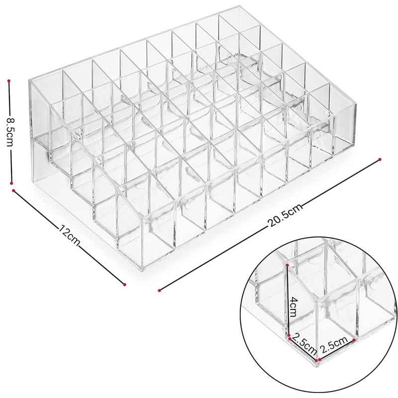 LznYi Lipstick Holder, 40 Slots Acrylic Lipstick Holder Organizer Case