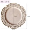 13" Pink Charger Plates Set of 6 Floral Embossed Chargers