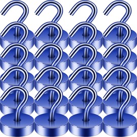 Neosmuk Magnetic Hooks, Cruise Ship Essentials, 40lb+ Heavy Duty Magnetic Hooks for Cruise Cabins, Refrigerator, Grill, Hanging, and Travel | Extra Strong Must-Haves Magnet Hook,Navyblue,Pack of 20