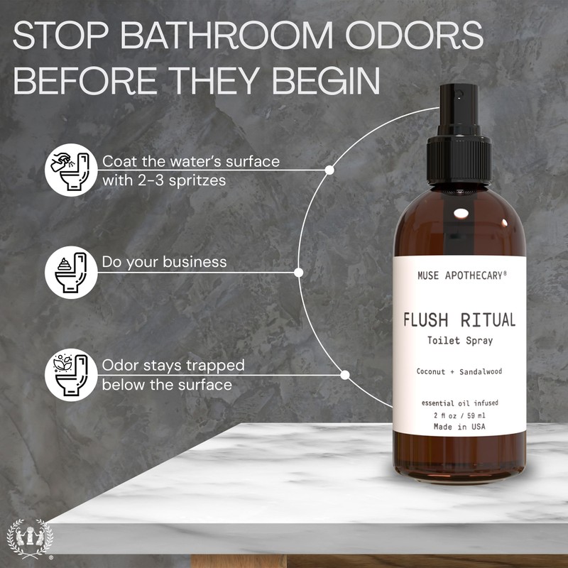 Muse Apothecary Flush Ritual - Aromatic & Refreshing Toilet Spray,
