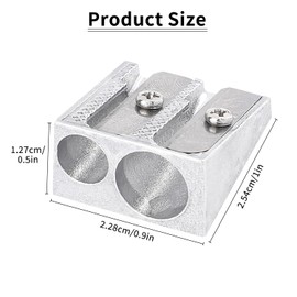 8Pcs Handheld Metal Pencil Sharpener Silver Double Hole Pencil Sharpeners Alloy Wedge Profile Pencil Sharpener Pocket Size Pencil Sharpener for Schools Offices Homes Art Projects Supplies