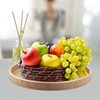 Round Wood Tray Wooden Serving Tray Plate for Tea Fruits