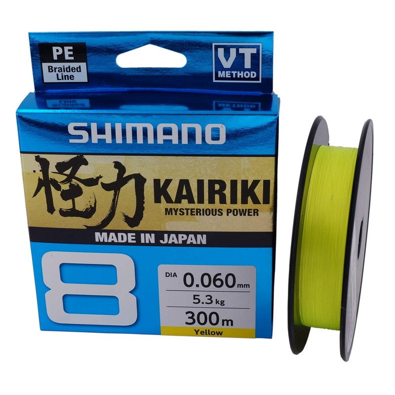 Line Kairiki 8, 300 m, 0.28 mm, 29.3 kg, Yellow
