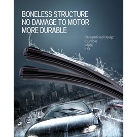 Replacement for GMC Terrain 2010-2017,Chevy Equinox 2010-2017 Silent Wipers -FAPIUO Front and Rear Windshield Wipers 24"/17"+13" Full Blade Set (3 Pack)