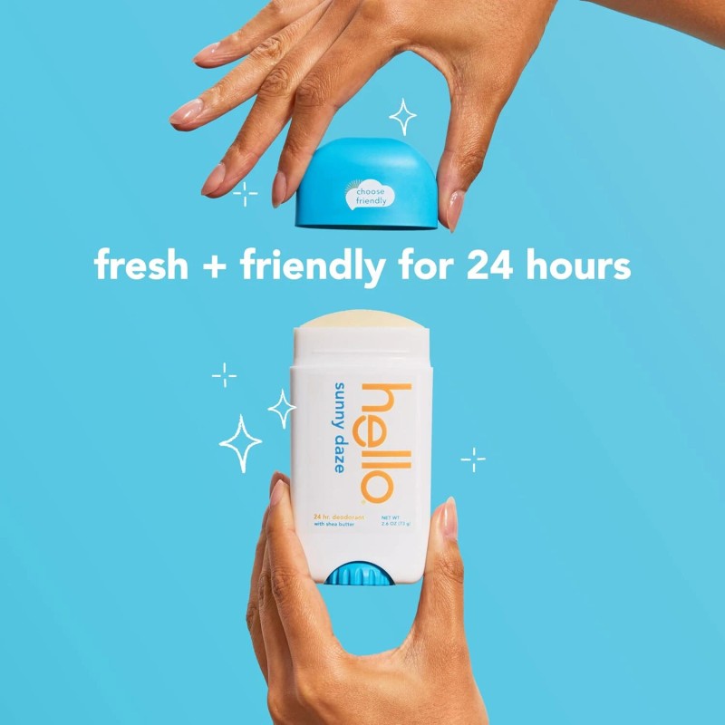 hello Aluminum Free Deodorant for Women, Girls,Safe for Kids,2 Pack,Select