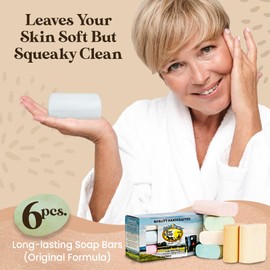 Amish Farms Bar Soap w/All Natural Bentonite Clay (6 Bars) Made in USA, Vegan Moisturizing for Sensitive Skin | Women & Mens Face & Body Bar Bath Soap for Shower | Clean Scent | 5 Ounce Each