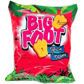 Holiday Big Foot, The Giant Cheese Snack, Spicy, 25g. (Pack of 12)
