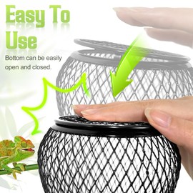 Trakem Reptile Anti-Scald Lampshade, Reptile Heat Lamp Mesh Cage Lampshade Cover Pipe with Cable Protection for Reptile Turtles Chicks Lizard Snake