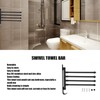 Stainless Steel Swivel Towel Hanger Holder Black Rotating Movable Towel