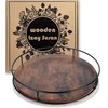 12 Inch Wood Lazy Susan, Rustic Brown Turntable Organizer with