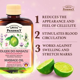 Green Pharmacy Body Massage Essential Oil Anti-cellulite Cypress Juniper Lavender Lime Natural Oils 200 ml