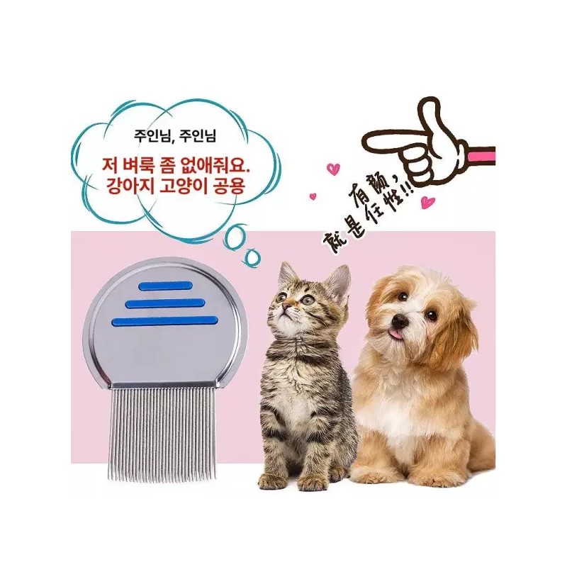 머릿니 서캐 빗 저자극 도끼빗 참빗 강아지 머리빗 비듬 [사각