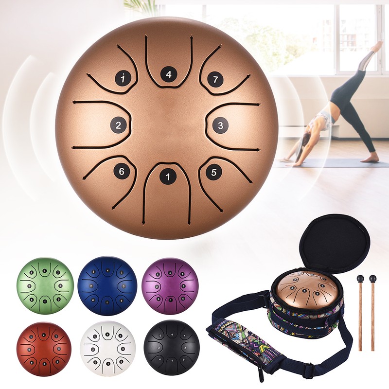 5.5 Inch Mini 8-Tone Steel Tongue Drum C Key Percussion
