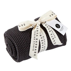 Santa Barbara Design Studio Dish Towel Table Sugar Collection 100% Knitted Cotton, 15.5" x 24", Charcoal