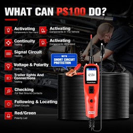 Autel PowerScan PS100 Power Circuit Probe Kit - 12V 24V Car Circuit System Diagnostic Tool, Automotive Circuit Tester with 20ft Extension Cable, Easy to Read AC/DC Current Resistance