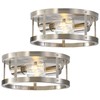 DOXVIEZE 2-Pack Close to Ceiling Lights, Modern Brushed Nickle Semi