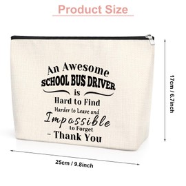 Thank You Gift for School Bus Driver Makeup Bag School Bus Driver Appreciation Gifts Bus Driver Gift for Woman School Bus Driver Back to School Gift Christmas Graduation Birthday Gift