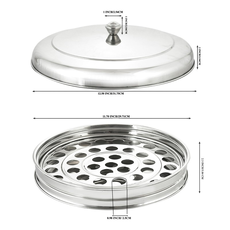 VJR Holy Communion Tray for Churches with Lid, Premium Stainless