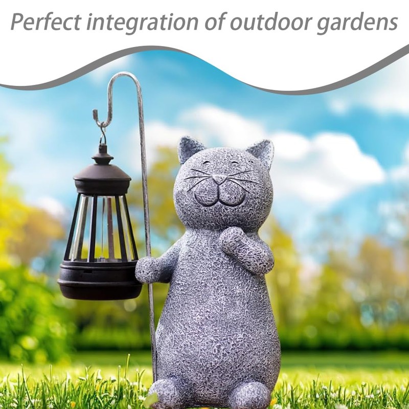 Cat Solar Lamp, Garden Figures,Kitty Solar Lights,Cat Figurine Model,Solar Lantern,for