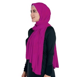 Lina & Lily Modal Jersey Stretch Hijab Head Scarf Wrap for Women Muslim All Seasons (Fuchsia)