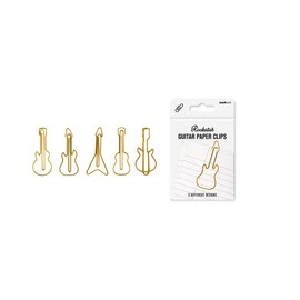 Suck UK - Paper Clips Guitar | Gold Paperclips for Stationery Supplies | Large Paper Clips for Paperwork & School Stationery Set Paperclips Metal | Cute Set Office & Home | Metal Notes & Organization