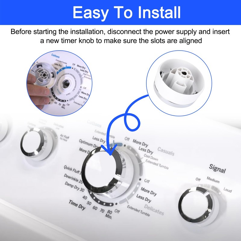 WE01X24552 Dryer Knob Replacement For GE Dryer Timer Control Center