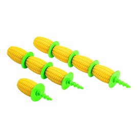Kuhn Rikon 21400 8 Piece Corn Holder Set, Yellow/Green, Plastic, 1.5 x 2 x 17.5 cm
