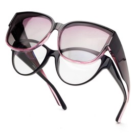 Face Shadow Polarised Over Sunglasses for Women Over Normal Glasses, Over Glasses for Glasses Wearers, UV400 Protection, Oversized, Ultra Light, Driving, Fishing