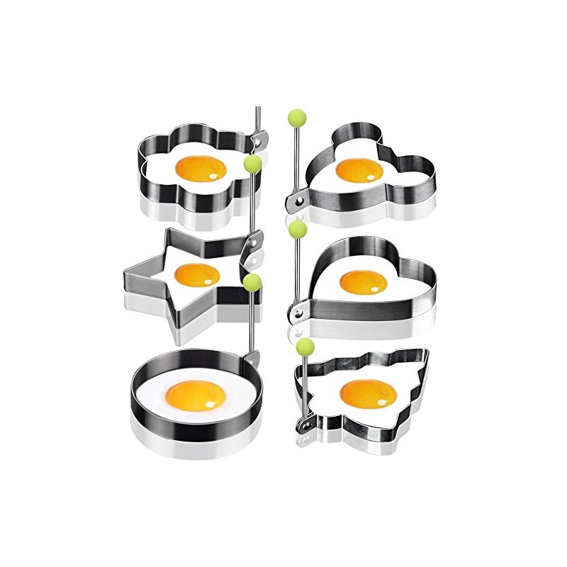6 Shape Non-Stick Egg Rings Cooking Egg Fried Pancake Omelets