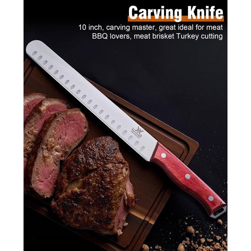 Naitesen 2PCS All Purpose Kitchen Shears and Brisket Carving Knife