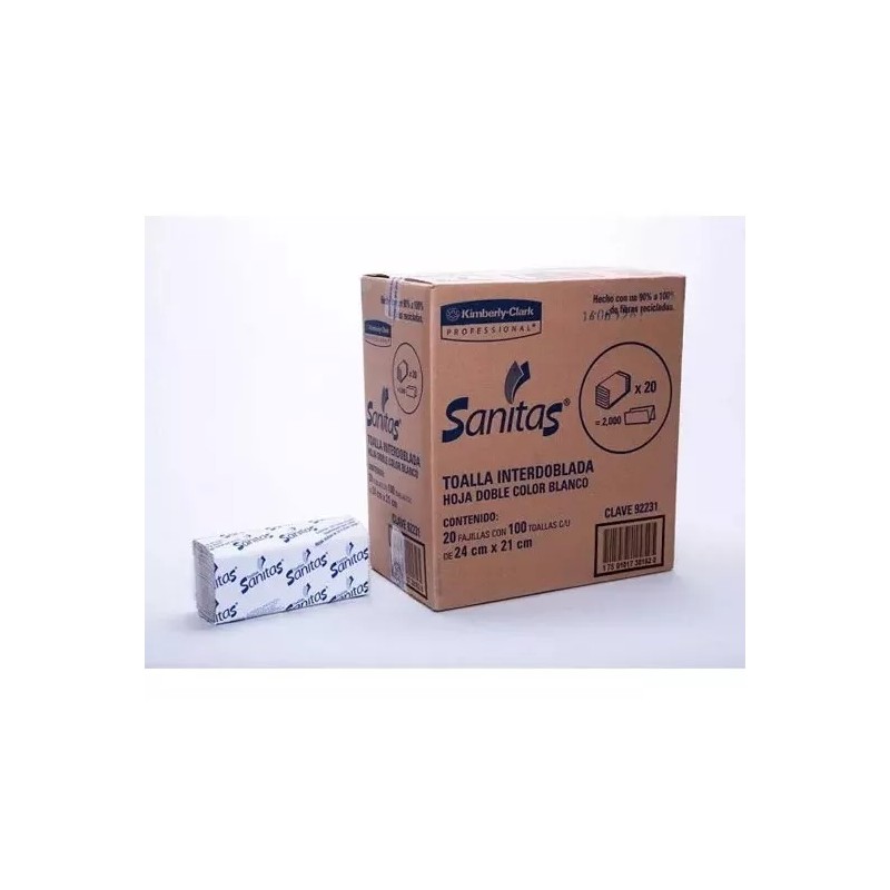 Kimberly-Clark Caja Toallas Interdobladas Kimberly-clark 2000 Pz Sanitas