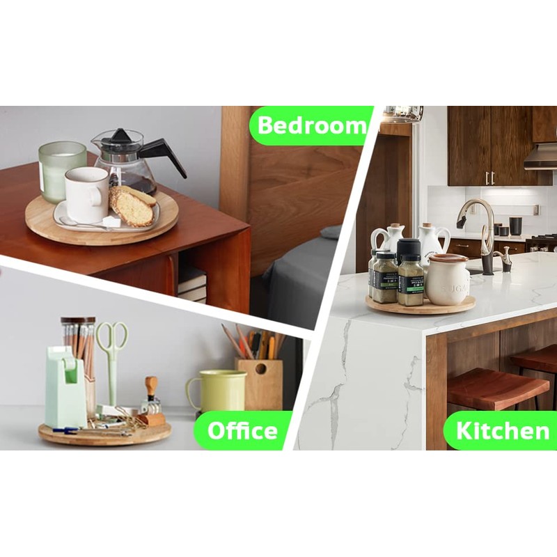 Oridom 10 Inch Bamboo Lazy Susan Organizer Turntable for Kitchen