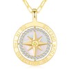 LOUISA SECRET Gold Necklace Women's 925 Silver Compass Chain Pendant