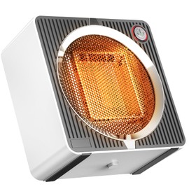 Small Space Heater, 800W Portable Electric Heaters for Indoor Use On Desk, PTC Ceramic Saving Personal Heater, With Tip-Over Protection Mini Space Heater for Desktop Office Home Camping Gift(White)