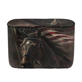 Hechitok Horse American Flag RV Camper Propane Tank Cover - Heavy Duty Waterproof Double Tank Cover for Trailer