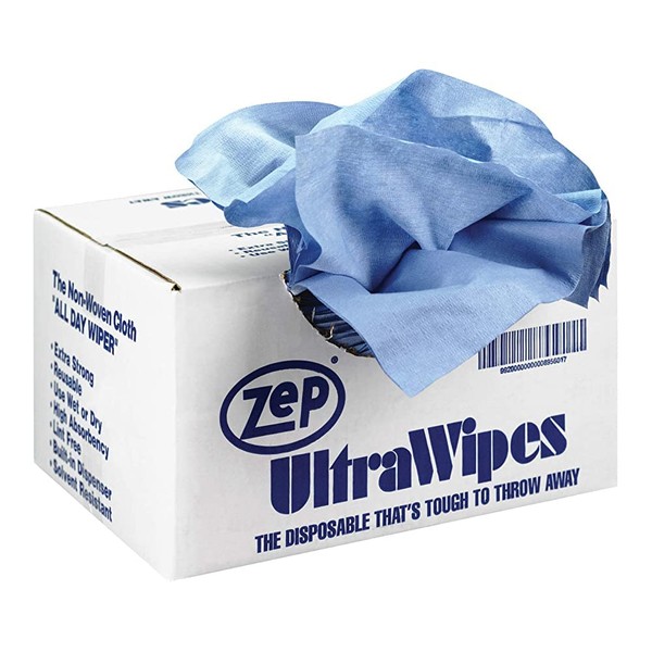 Zep Blue Ultra Wipes Shop Towel 895601(Case of 450 Wipes) 12 x 14 Inch Wipes, Great for Mechanics and Workshops