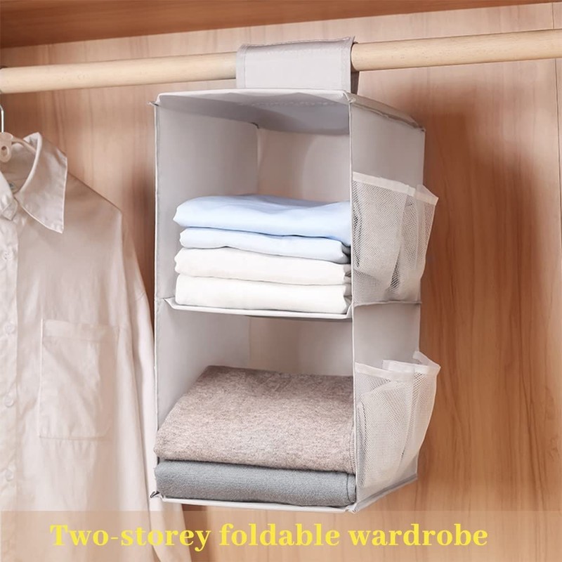 XiXiRan Hanging Wardrobe Organiser, Wardrobe Organiser, 2 Compartments, Wardrobe Organiser,