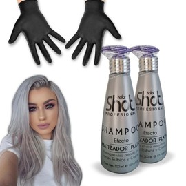 Kit Shampoo Matizador Morado Platino Kolor Shot Matizador de Canas y Cabello Rubio Platina el Cabello, Mechas Y Rayos, Cuidado del Cabello Teñido...  