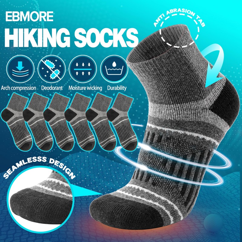 Merino Wool Ankle Hiking Running Socks Warm Winter Thermal Thick