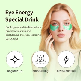 60 Pcs Aloe Vera Augenmaske,Deep Hydration Feuchtigkeitsspendende Eye Pad Mask,Augenpads gegen Augenringe,Gel-Eyepads,Reduziert Dunkle Kreise und Schwellungen,Anti-Falten (Grün)