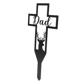 Ipetboom Cemetery Cross Stake Metal Grave Decoration for Garden Lightweight Marker for Memorials Outdoor Stake for Graves and Cemeteries
