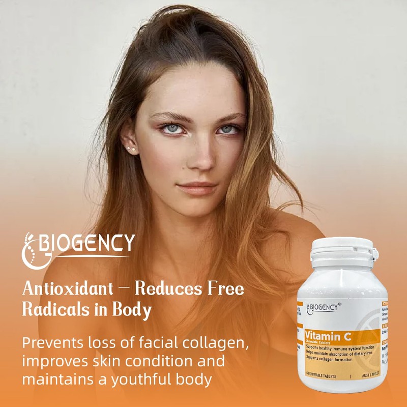 Biogency Biogency 60 Tablet Vegan Food Vitamin C Chewable Supplement