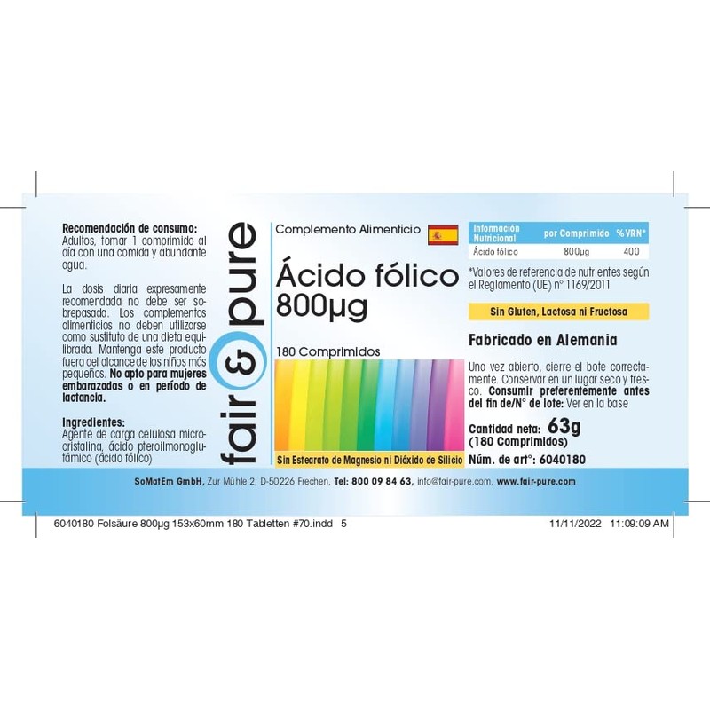 Fair & Pure® - Folsäure Tabletten 800mcg - hochdosiert -
