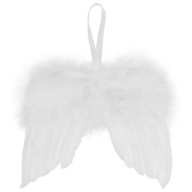 10 Pcs White Angel Wings for Christmas Tree Ornament, 16×14 CM Hanging Angel Feather Wings Vintage White Feather for Crafts DIY Xmas Decoration Home Wedding Prop Party Decor (White, 10)