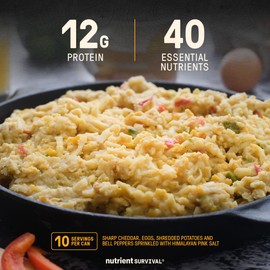 Homestyle Scramble Eggs High Protein Meal (10 Servings) Freeze Dried Prepper Supplies & Emergency Food Supply, 40 Essential Nutrients, Shelf Stable Up to 25 Years, One Can