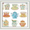 OWN4B Cross Stitch Embroidery Kit Pattern Printing, 11ct Teacup Complete