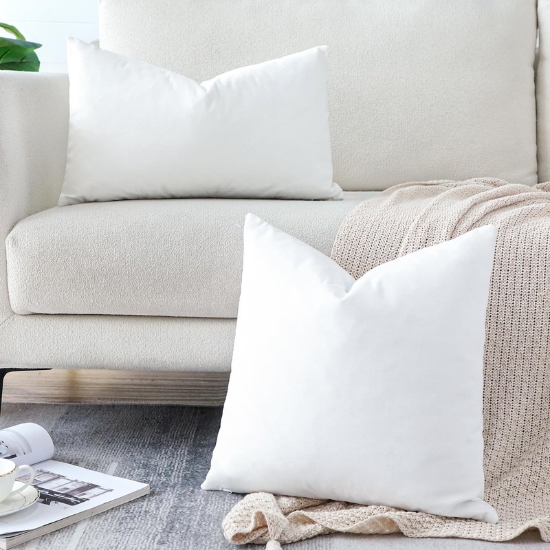 Artscope Luxury Velvet Cushion Covers Decorative Rectangle Pillowcases Soft Solid