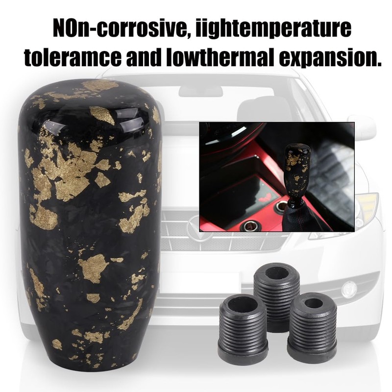muge racing Gear Shift Knob,Universal Carbon Fiber Forged Pattern Car
