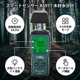 Digital Wood Moisture Meter Humidity Detector Water Content Detector Digital LCD Display Wood Moisture Tester ±0.5% 4 Types Compatible with Wood, Bamboo, Paper